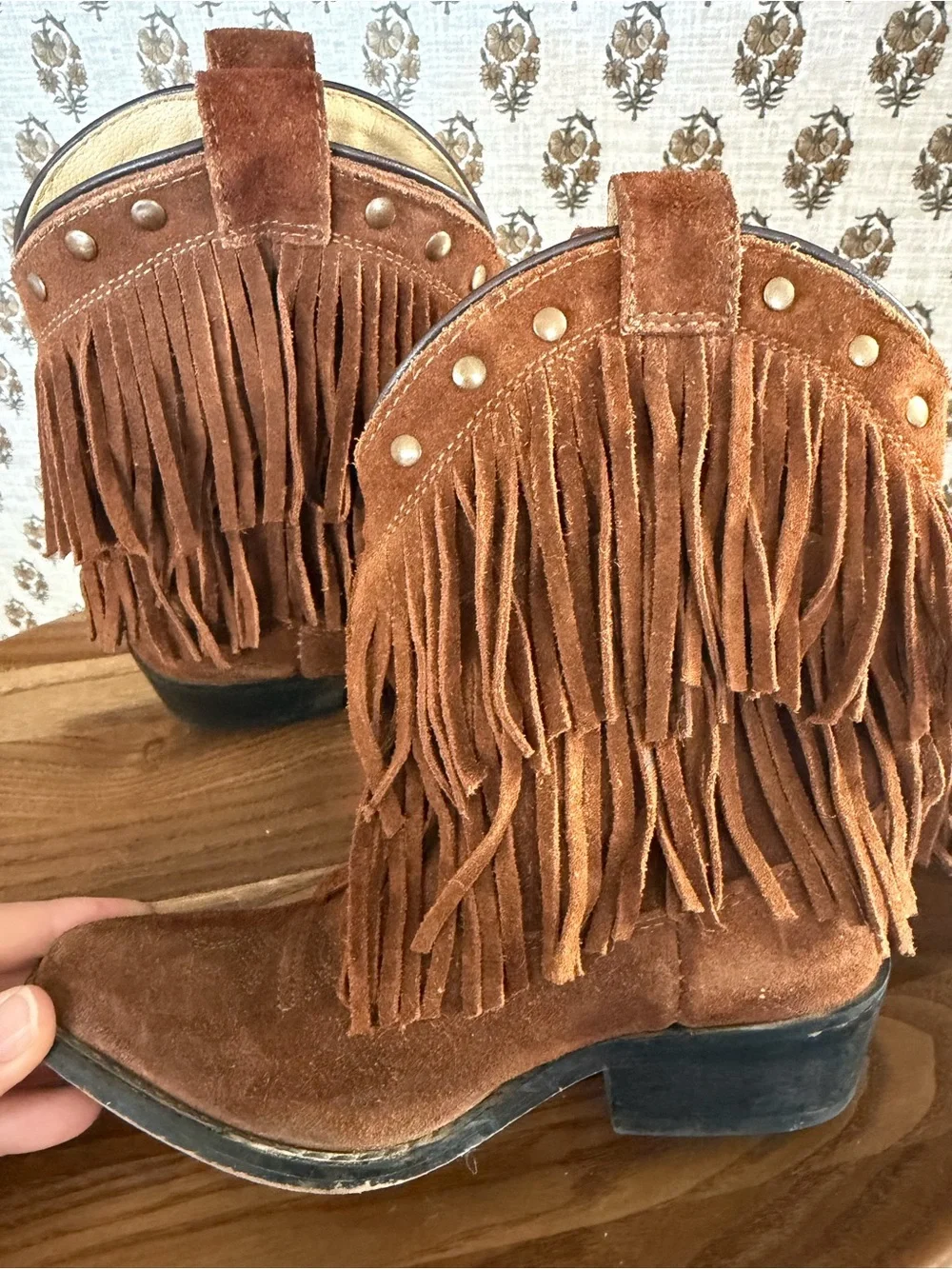 Fringe Suede children’s Shyanne (bootbarn) Size 12 Western Ankle Boots - Brown